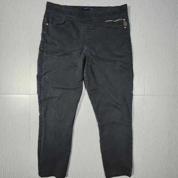 Tommy Hilfiger Gramercy Pull-On Skinny Jeans Black Womens Size 12 - Picture 1 of 13